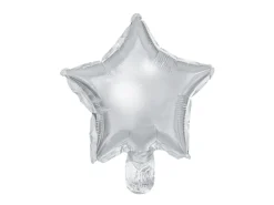 Folie Ballon Stjerner, 25 cm, Sølv (25 Stk.)
