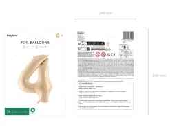 Folie Ballon Tal ''4'',72 cm, Beige