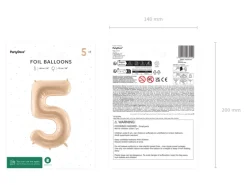 Folie Ballon Tal ''5'', 72 cm, Beige