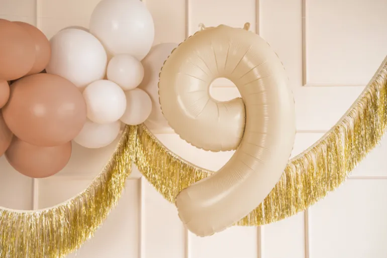 Folie Ballon Tal ''9'', 72 cm, Beige