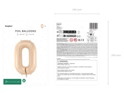 Folie Ballon Tal ''0'', 72 cm, Beige