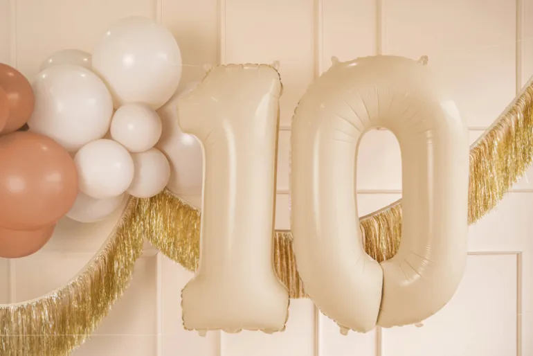 Folie Ballon Tal ''0'', 72 cm, Beige