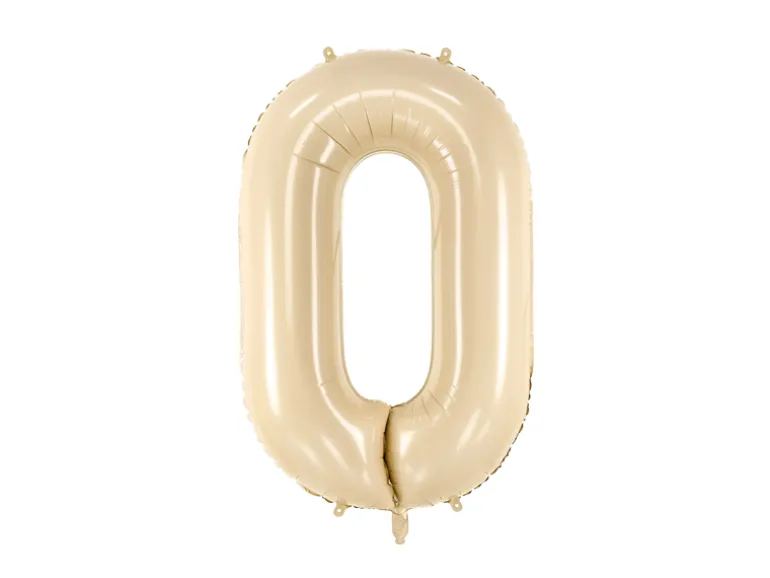 Folie Ballon Tal ''0'', 72 cm, Beige