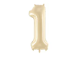 Folie Ballon Tal ''1'', 72 cm, Beige