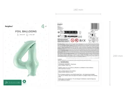 Folie Ballon Tal ''4'', 72 cm, Grøn