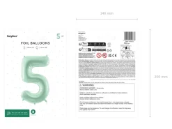 Folie Ballon Tal ''5'', 72 cm, Grøn