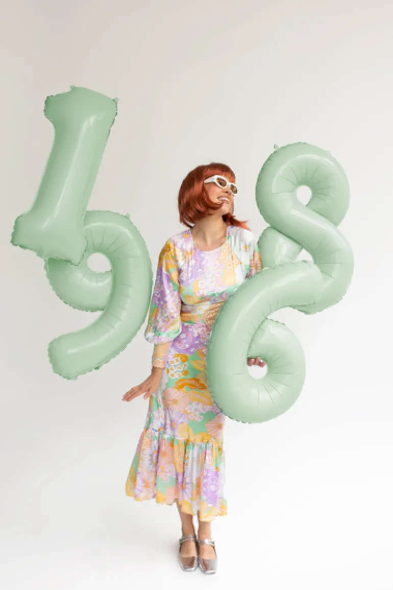 Folie Ballon Tal ''6'', 72 cm, Grøn