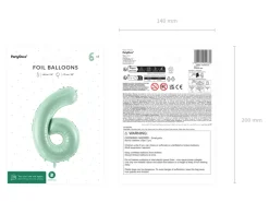 Folie Ballon Tal ''6'', 72 cm, Grøn
