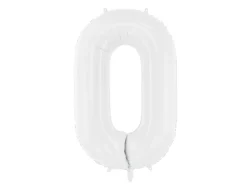 Folie Ballon Tal ''0'', 86 cm, Hvid