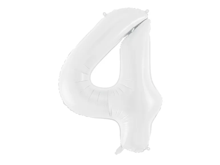 Folie Ballon Tal ''4'', 86 cm, Hvid