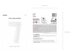 Folie Ballon Tal ''7'', 86 cm, Hvid