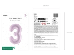 Folie Ballon Tal ''3'', 72 cm, Lilla