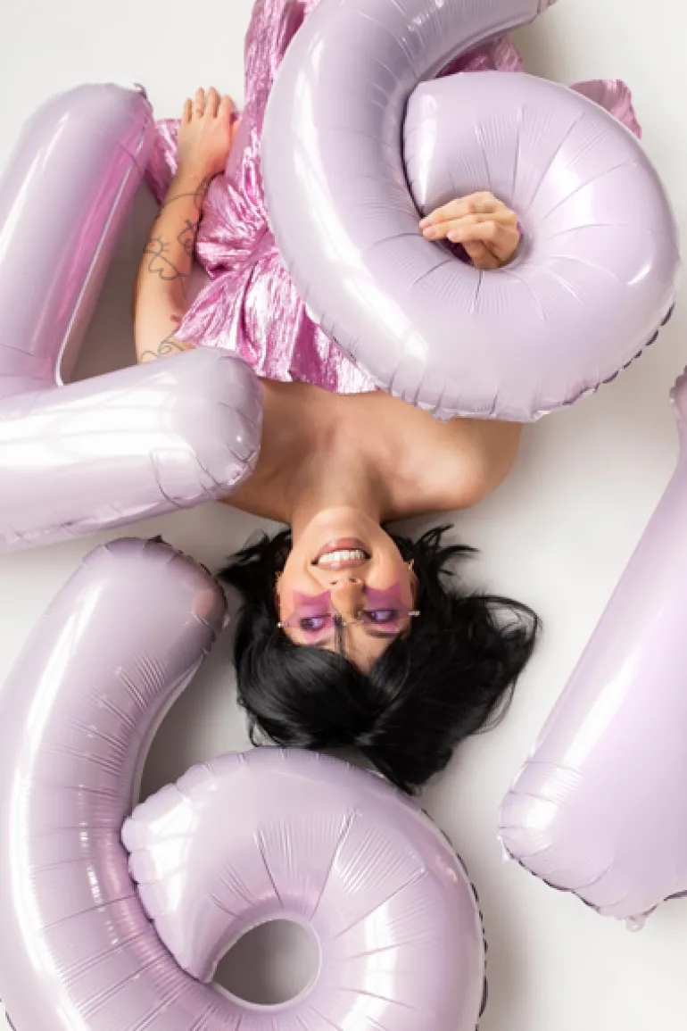 Folie Ballon Tal ''9'', 72 cm, Lilla