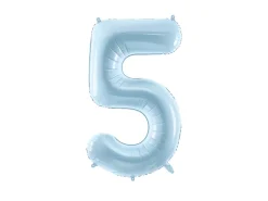 Folie Ballon Tal ''5'', 72 cm, Lyseblå
