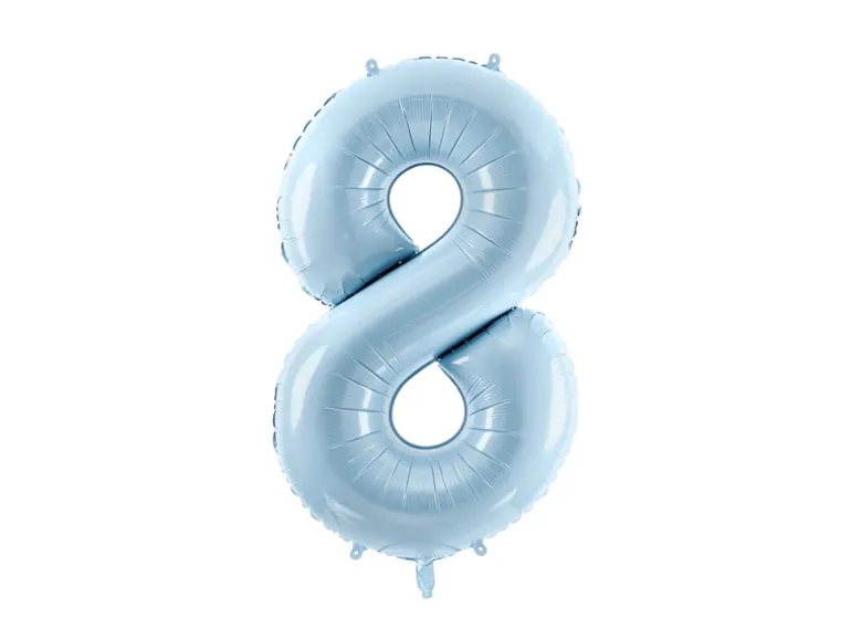 Folie Ballon Tal ''8'', 72 cm, Lyseblå