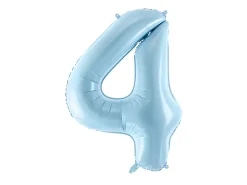 Folie Ballon Tal ''4'', 86 cm, Lyseblå