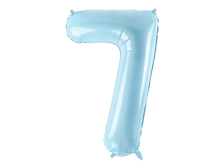 Folie Ballon Tal ''7'', 86 cm, Lyseblå