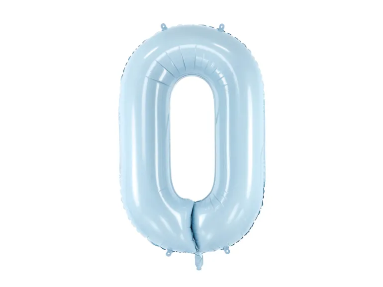 Folie Ballon Tal ''0'', 72 cm, Lyseblå