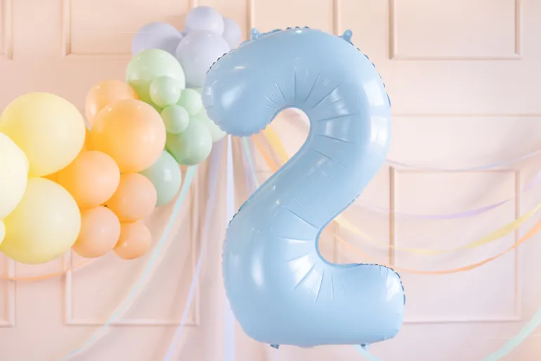 Folie Ballon Tal ''2'', 72 cm, Lyseblå