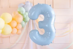 Folie Ballon Tal ''3'', 72 cm, Lyseblå