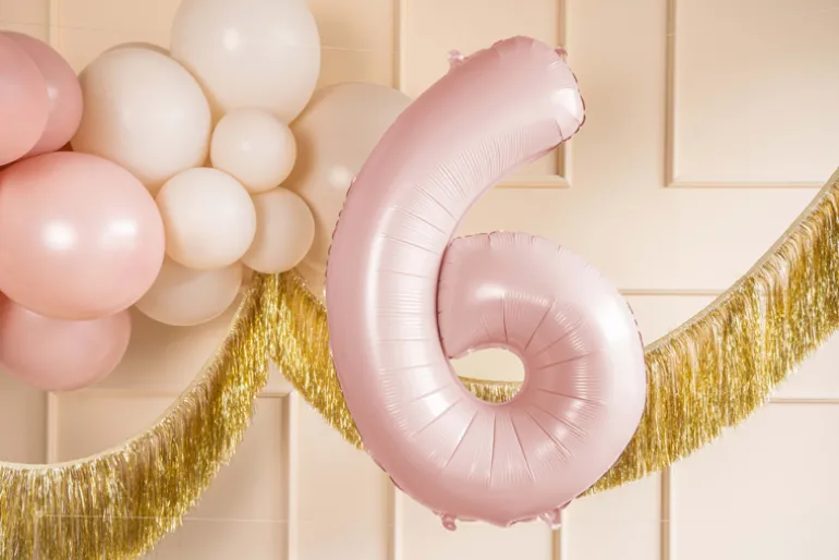 Folie Ballon Tal ''6'', 72 cm, Lyserød
