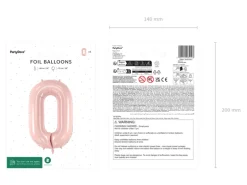 Folie Ballon Tal ''0'',72 cm, Lyserød