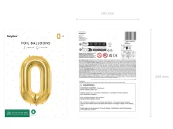 Folie Ballon Tal ''0'', 72 cm, Lys Guld