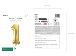 Folie Ballon Tal ''1'', 72 cm, Lys Guld