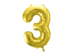Folie Ballon Tal ''3'', 72 cm, Lys Guld
