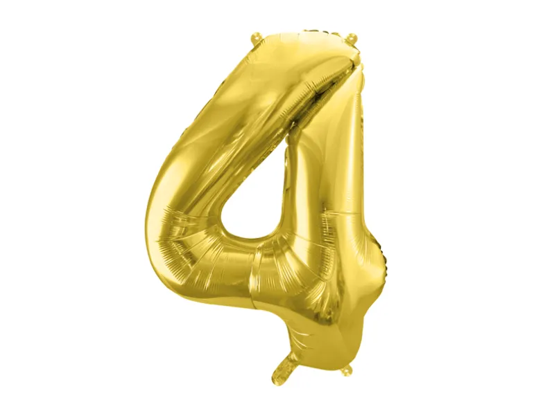 Folie Ballon Tal ''4'', 72 cm, Lys Guld