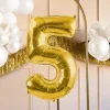 Folie Ballon Tal ''5'', 72 cm, Lys Guld