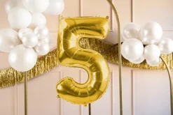 Folie Ballon Tal ''5'', 72 cm, Lys Guld