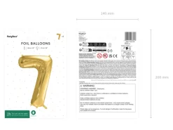 Folie Ballon Tal ''7'', 72 cm, Lys Guld