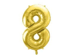 Folie Ballon Tal ''8'', 72 cm, Lys Guld