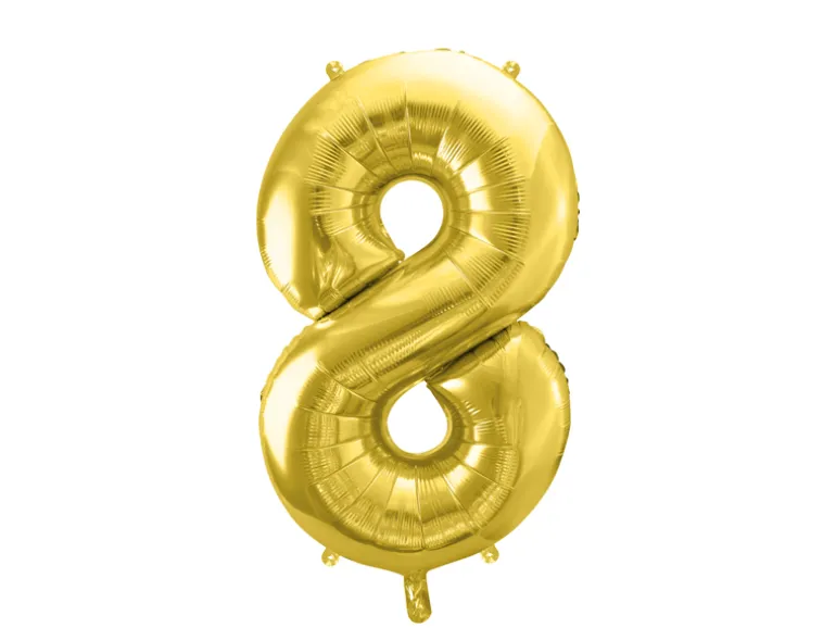 Folie Ballon Tal ''8'', 72 cm, Lys Guld