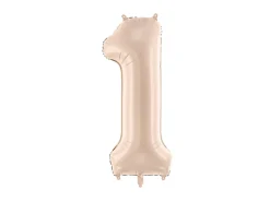 Folie Ballon Tal ''1'', 72 cm, Mørk Beige