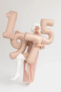 Folie Ballon Tal ''7'', 72 cm, Mørk Beige