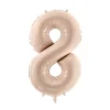 Folie Ballon Tal ''8'', 72 cm, Mørk Beige