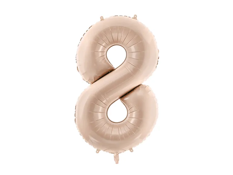 Folie Ballon Tal ''8'', 72 cm, Mørk Beige