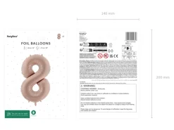 Folie Ballon Tal ''8'', 72 cm, Mørk Beige