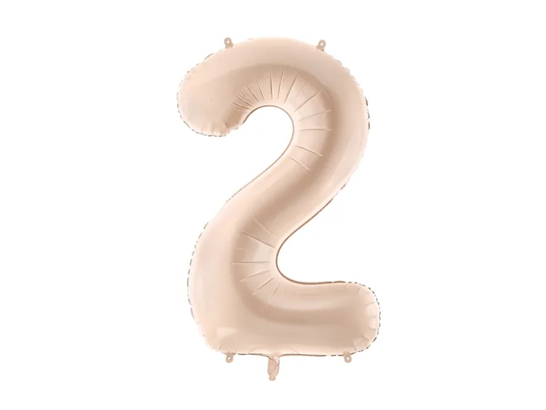 Folie Ballon Tal ''2'', 72 cm, Mørk Beige