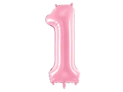 Folie Ballon Tal ''1'', 86 cm, Pink