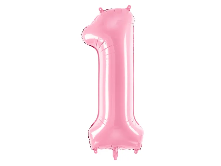 Folie Ballon Tal ''1'', 86 cm, Pink