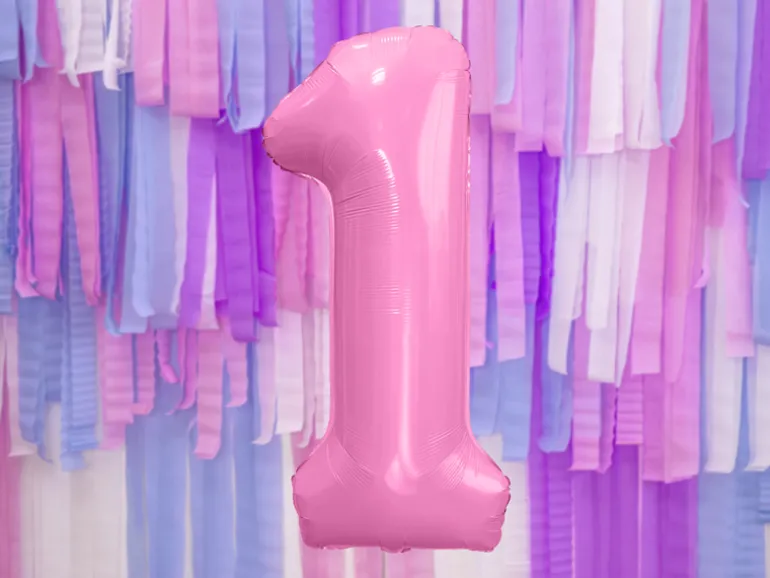 Folie Ballon Tal ''1'', 86 cm, Pink