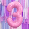 Folie Ballon Tal ''3'', 86 cm, Pink