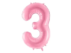 Folie Ballon Tal ''3'', 86 cm, Pink