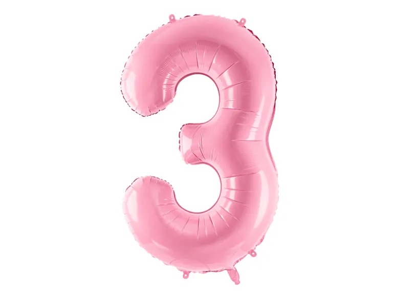 Folie Ballon Tal ''3'', 86 cm, Pink