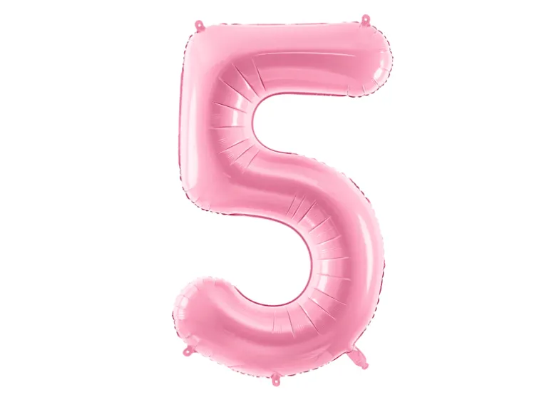Folie Ballon Tal ''5'', 86 cm, Pink