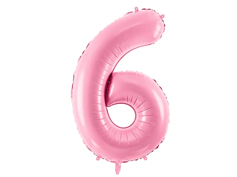 Folie Ballon Tal ''6'', 86 cm, Pink