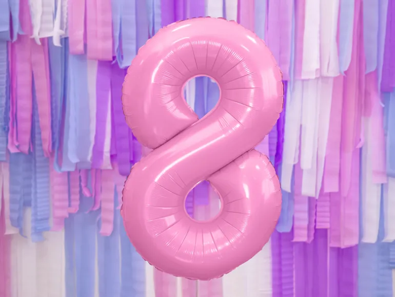 Folie Ballon Tal ''8'', 86 cm, Pink